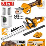 مجموعة مقص صاج 20 فولت احترافي مع مقص شجر و2 بطارية ليثيوم 2.0Ah وشاحن (3 قطعة)