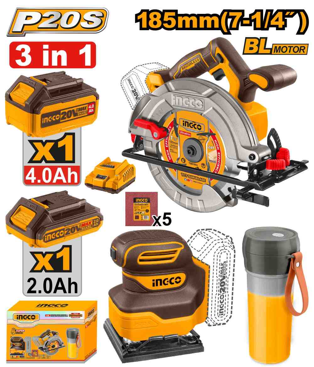 image124.jpeg مجموعة منشار دائري 20 فولت احترافي مع خلاط وبطارية ليثيوم 2.0Ah وشاحن (3 قطعة) - Image 1