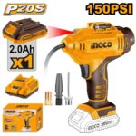 منفخ دواليب سيارة 150PSI احترافي مع بطارية ليثيوم 2.0Ah وشاحن