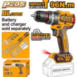 مقدح شاكوش بطارية 20 فولت 13 مم 96 نيوتن براشلس احترافي