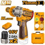 بوليش بطارية 16 فولت 76 مم براشلس احترافي مع شنطة