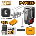 خلاط 16 فولت احترافي مع بطارية ليثيوم 2.0Ah وشاحن وشنطة