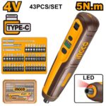 مفك بطارية 4 فولت احترافي مع صندوق