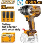 فرد شد بطارية 20 فولت 850 نيوتن براشلس بدون بطارية وشاحن احترافي