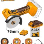 منشار/صاروخ قص صغير بطارية 20 فولت 76 مم احترافي مع بطارية ليثيوم 2.0Ah وشاحن