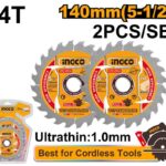 مجموعة شفرات TCT رفيعة 140 مم(5-1/2 بوصة) احترافي (2 قطعة)