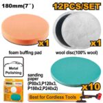 مجموعة بوليش وجلخ 180 مم احترافي (12 قطعة)