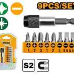 مجموعة رؤوس مفك 9 قطعة احترافي