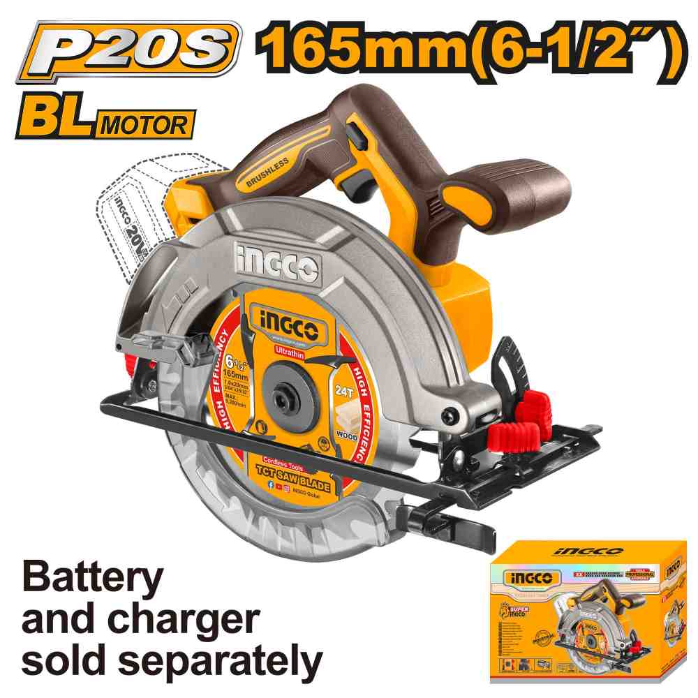 image57.jpeg منشار دائري بطارية 20 فولت 165 مم براشلس بدون بطارية وشاحن احترافي - Image 1