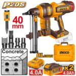 فرد مسامير باطون بطارية براشلس 20 فولت احترافي مع شاحن وشنطة