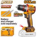 مقدح بطارية 20 فولت 13 مم 66 نيوتن براشلس بدون بطارية وشاحن احترافي